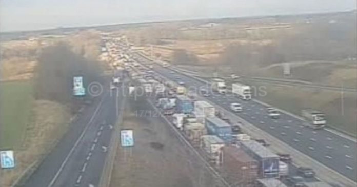 Traffic is currently halted on the M6 Northbound near Junction 18
