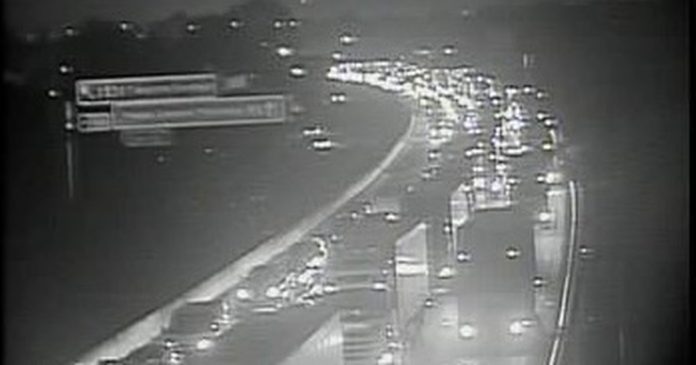 The M6 in Cheshire is closed between J18 and J16 after a lorry overturned.